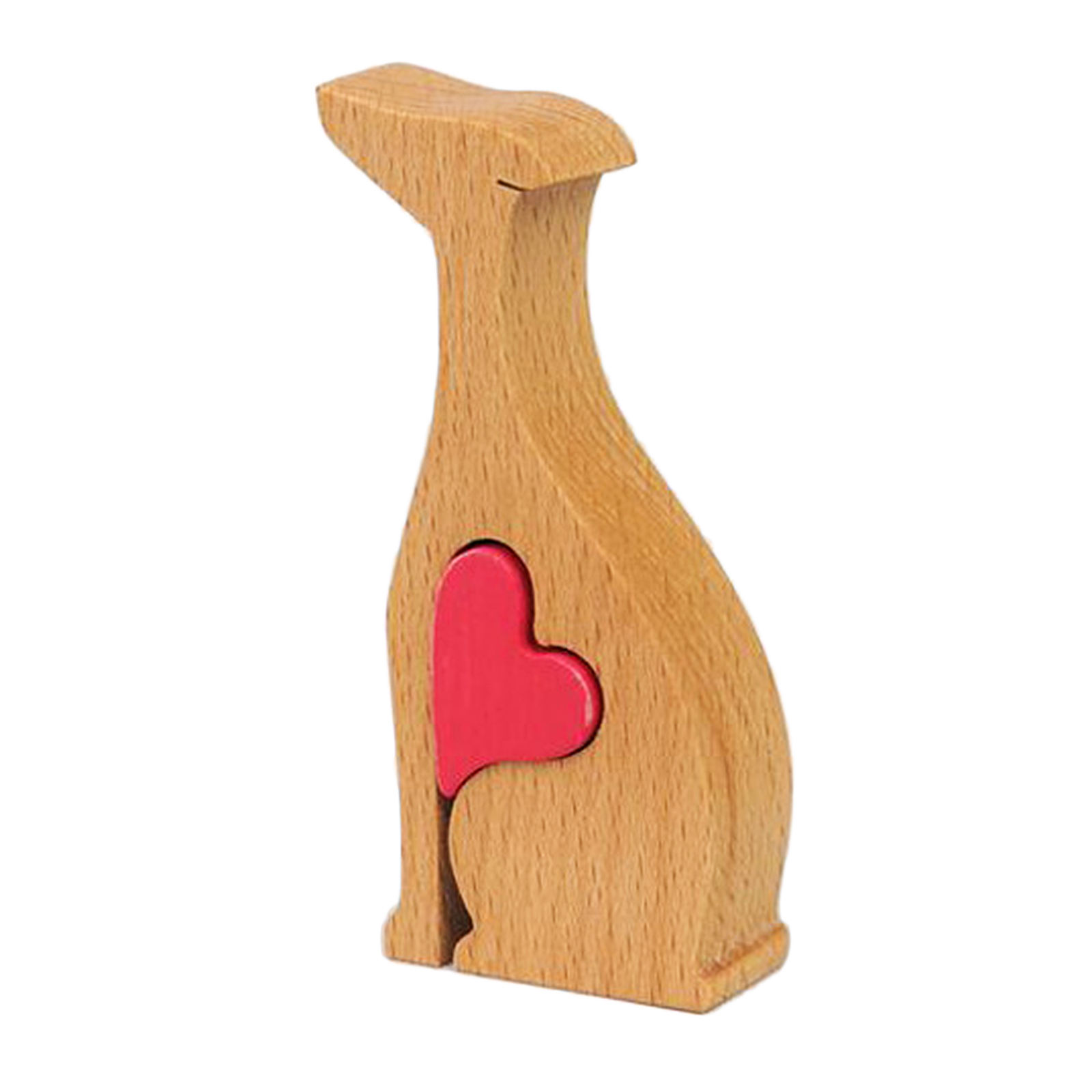 Wooden Dog Ornament Small Decor Statue Sculpture, Lovely Bookshelf Decor Accents, Modern Decorative Figurine
