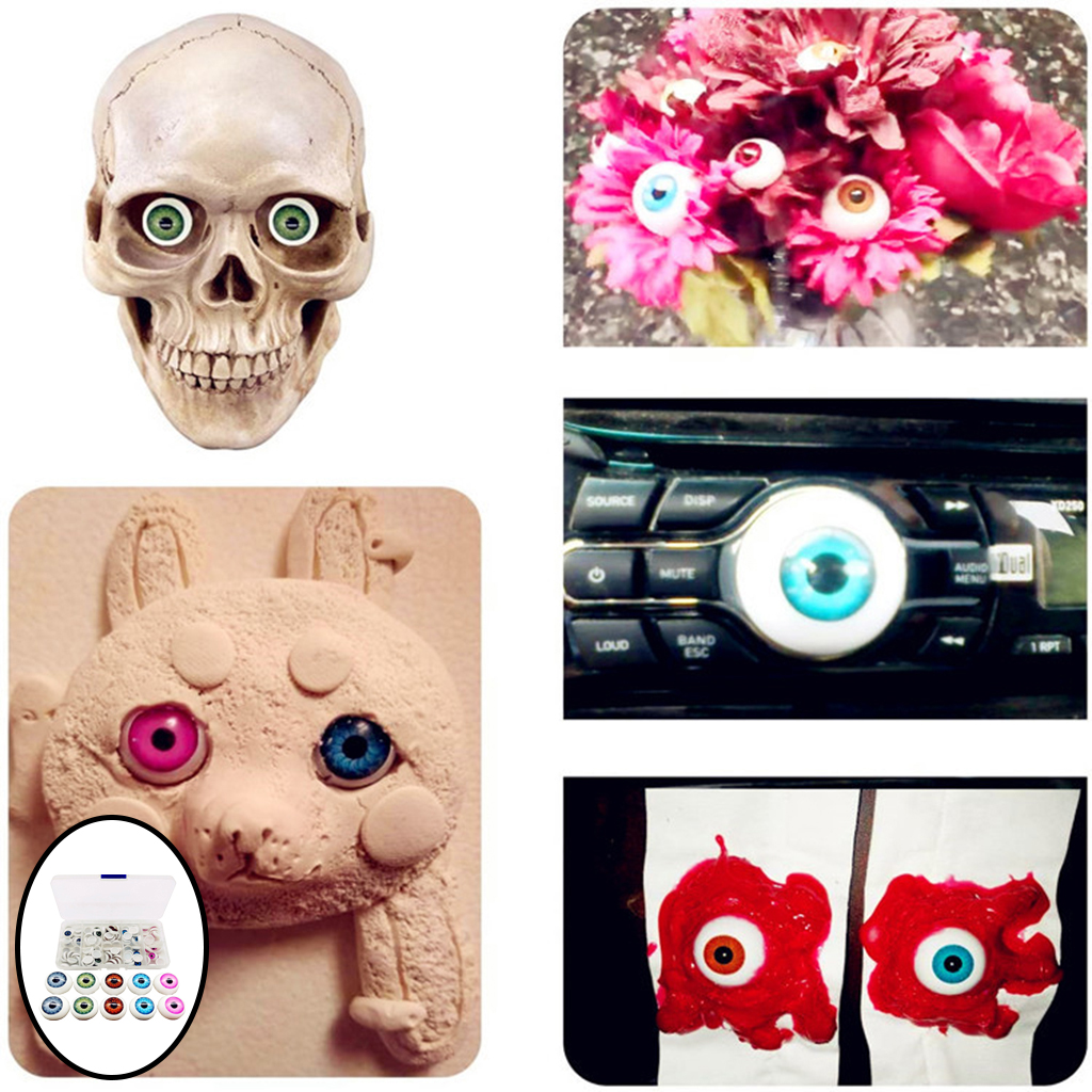100pcs Mixed Colors 12mm Doll Safety Eyes for Teddy Bear Stuffed Plush Toys Dolls Crochet Puppet DIY Craft Halloween Supplies
