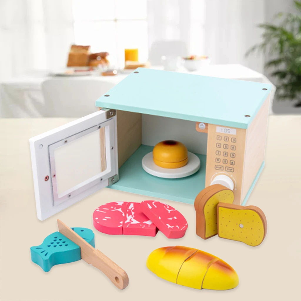 Macaron Microwave Toys Simulation Baby Pretend Cook Early Educational Preschool Utensils Kitchen Toys Appliance Birthday Gift