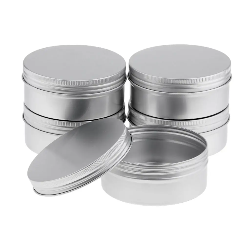 5 Pack Aluminium Tin Large Make Up Candle Pots  250ml acity Empty Big