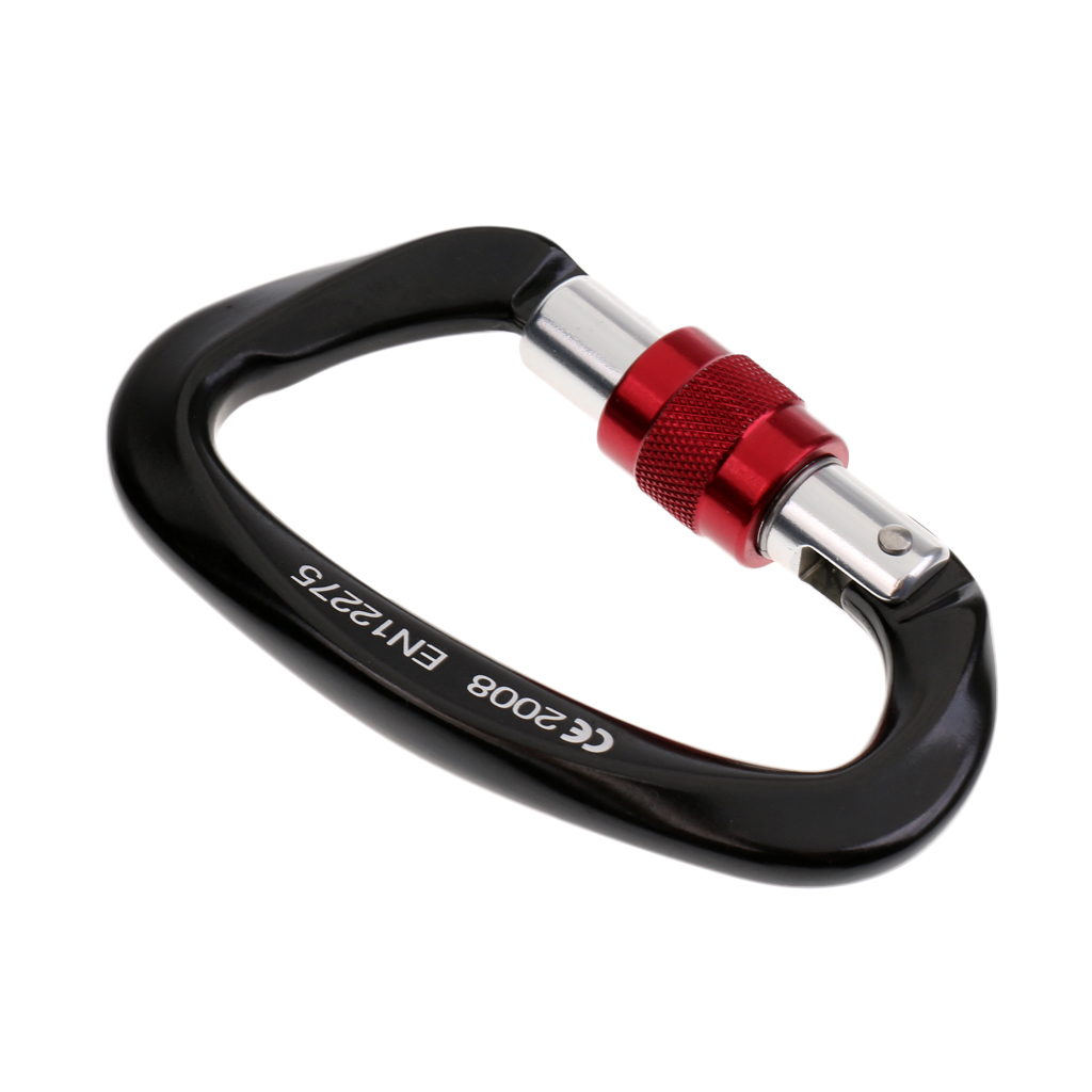 25KN Screwgate Multipurpose Locking Carabiner Rock Climbing Mountaineering Caving Dog Clip Hammock Hook