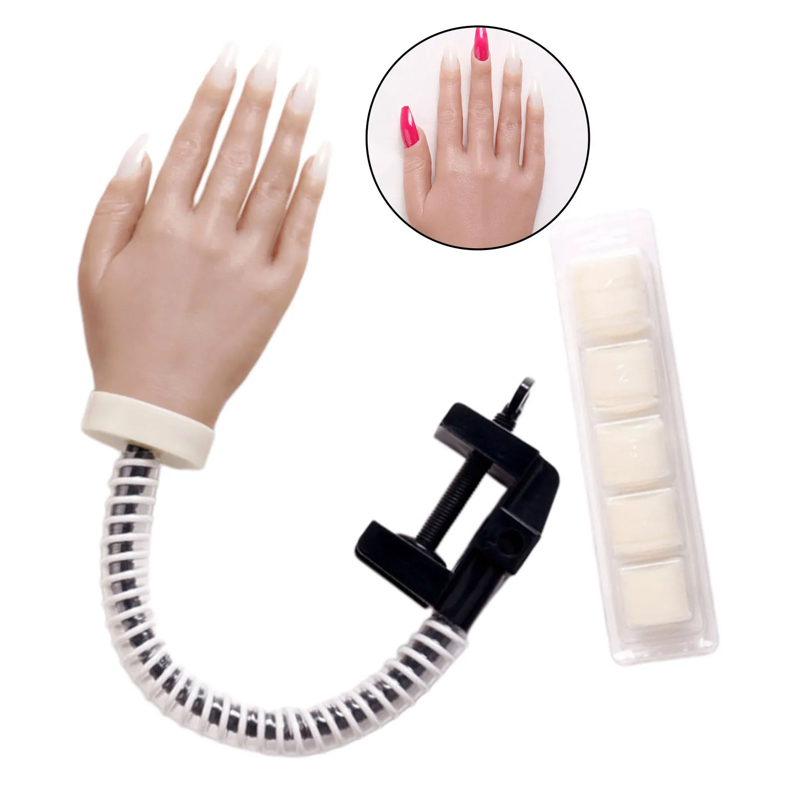 Silicone Training Practice Hand Mannequin Model Bendable Jewelry Display DIY