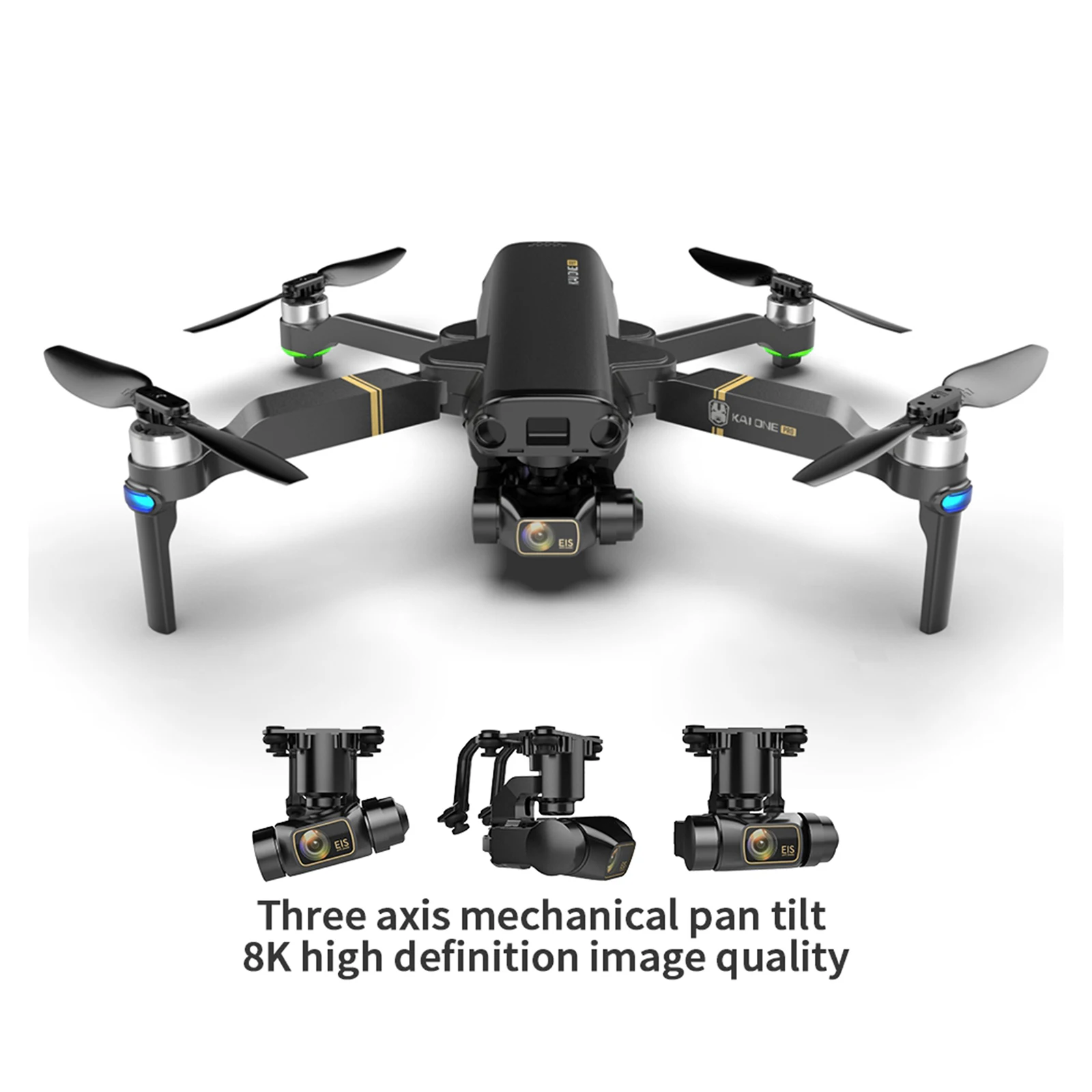 KAI ONE Pro GPS Drone 3-Axis Gimbal Dual Camera 8K HD 1.2km Quadcopter Drone Foldable RC Drone Quadcopter Aircraft Camera