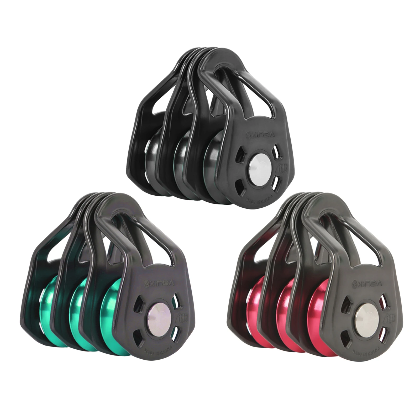 Rock Climbing Pulley Fixed Sideplate Three Sheave Pulley Outdoor Survival Tool High Altitud  Hauling Gear