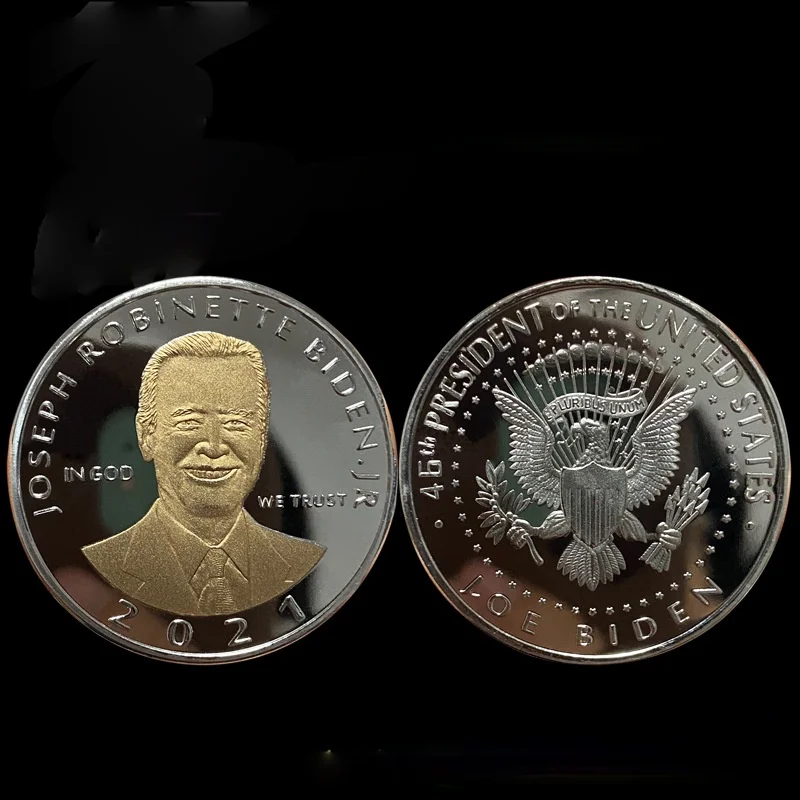 2021 Joe Biden USA President Commemorative Coin Collectibles Plate Art Challenge 
