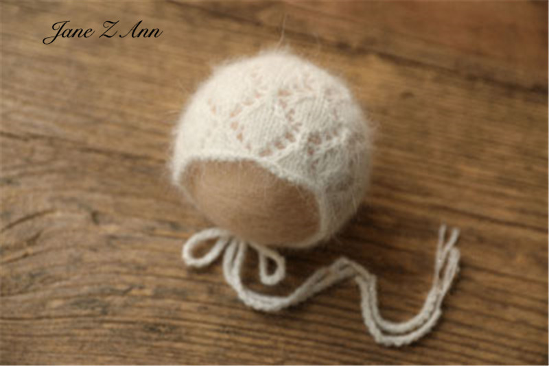 Nerz-Samt-Mütze, Wollstrickmütze mit kleinen Ohren, Neugeborenen-Fotografie-Requisiten, Babyfotos – Detail 11