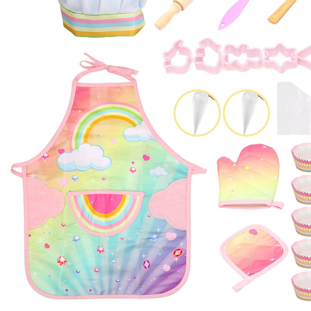 1 Set Cooking Toys Pretend Toys DIY Aprons Simulate Life Scenarios Hand-eye Coordination Imagination for Kids Toddler