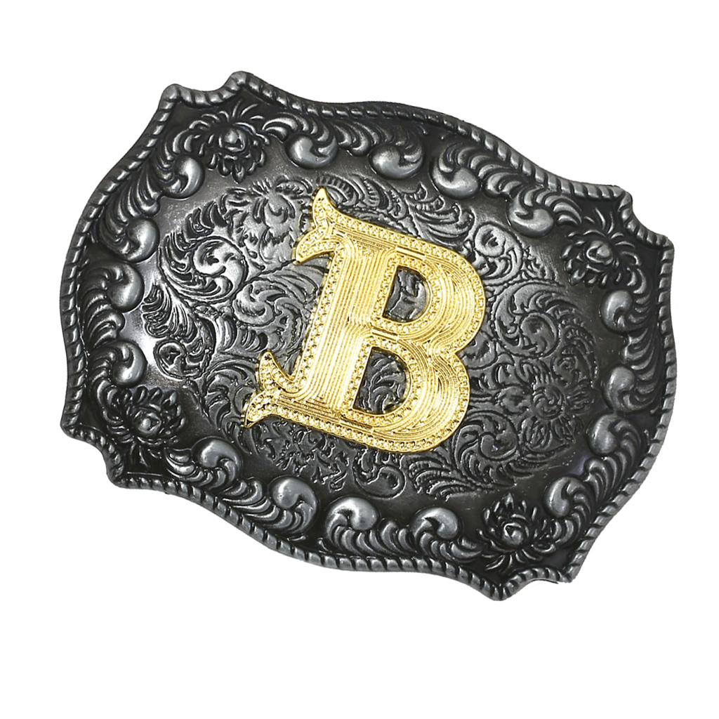 Men Western Cowboy Texas Rodeo Belt Buckle Gifts Jewelry Initial Letters A-Z