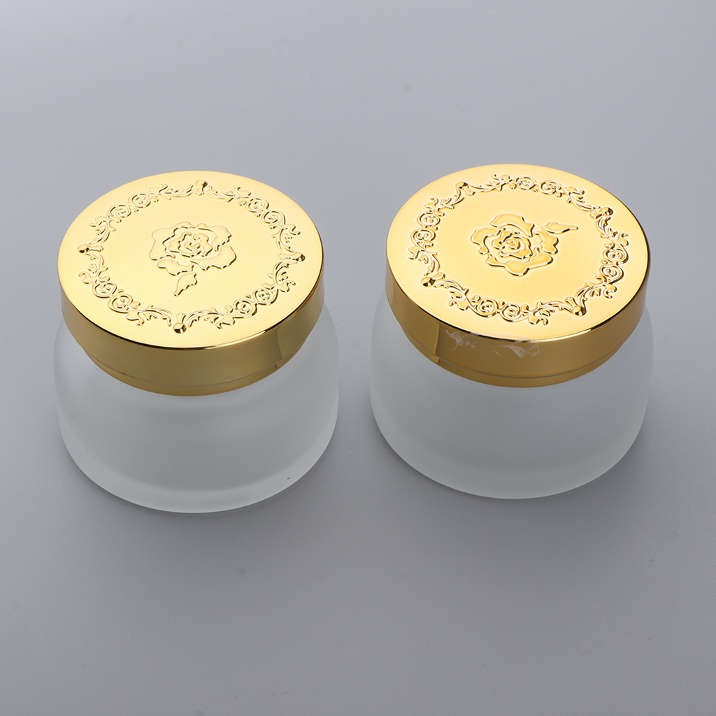 2Pcs Cosmetic Empty Jars Makeup Cream Containers Travel Glass Bottles - NEW