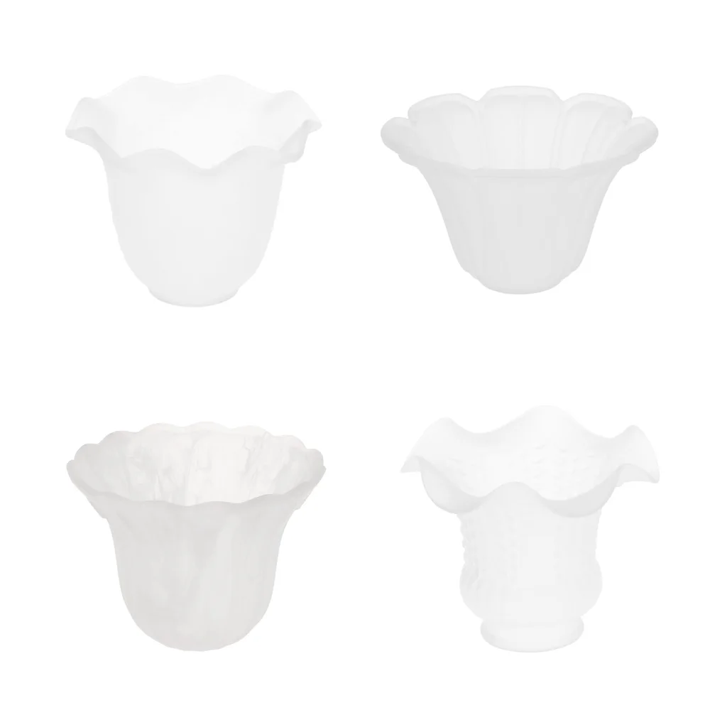 Frosted White Glass Flower Petal Replacement Shades 4 Styles PICK