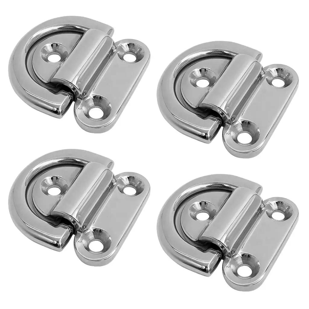 4X Mini Folding Pad Eye Lashing D  Tie Down Anchor for Trailer Van