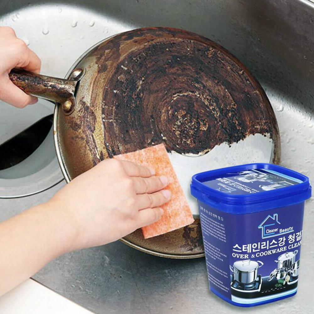 500G Rust Remover Cleaner Kitchen Stainless Steel Cleaning Paste Pot Polishing Pan Kitchenwares Stain Dirt Cleaner Accessories