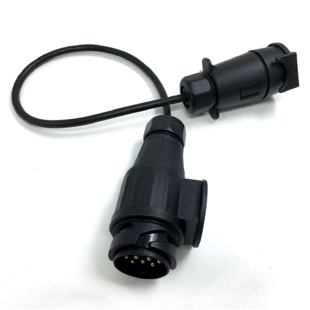 Waterproof Towbar Towing Plug Socket 7Pin to 13Pin Trailer Truck Electric EU