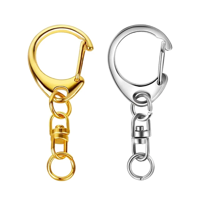 10 Pcs Key Ring With Chain D Snap Hook Split Keychain Metal Key Ring  Hardware With 8mm Open Jump Ring And Connector - Key Chains - AliExpress