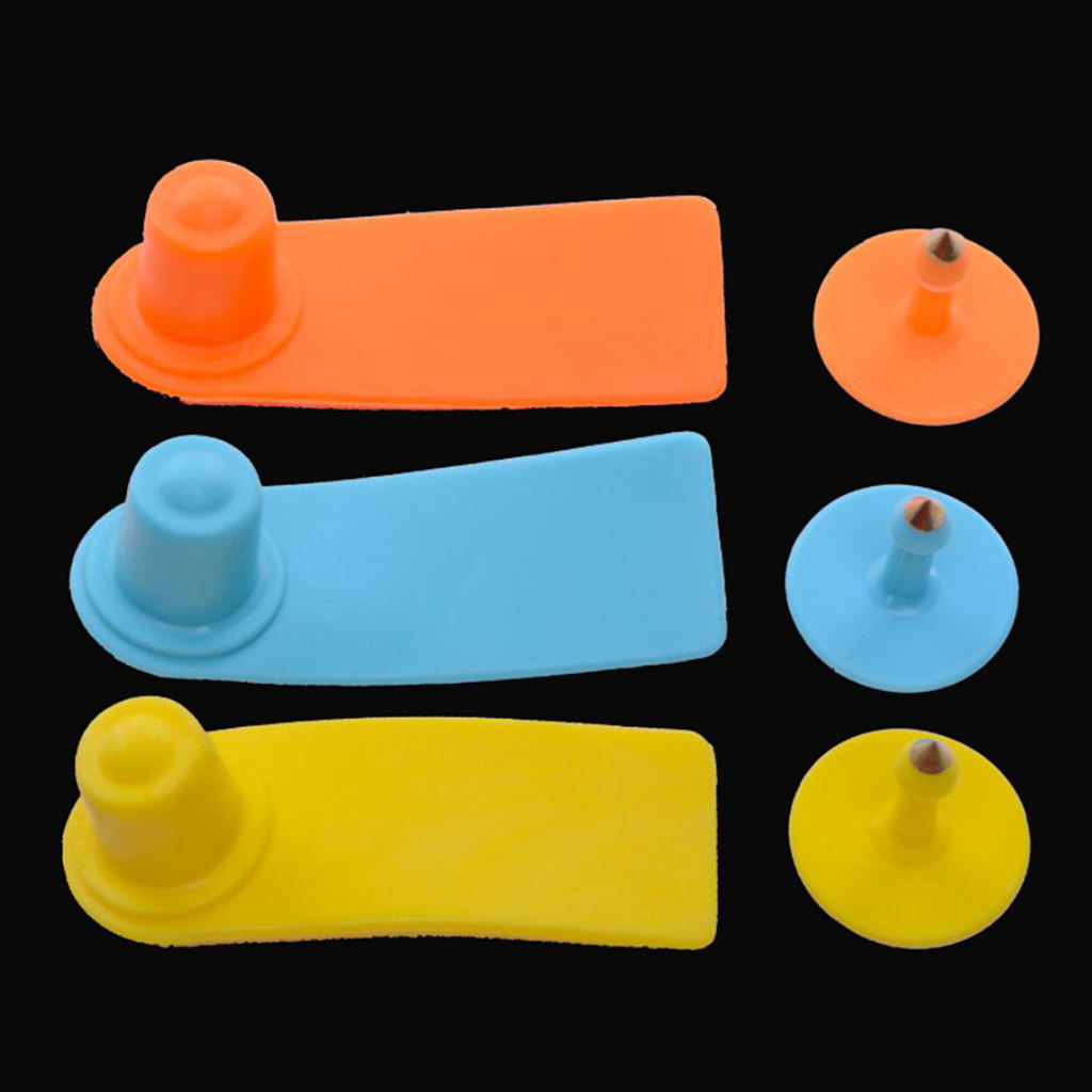 100 Sets Plastic Ear Tag for Goat Sheep Pig Cattle Animal Livestock Tools