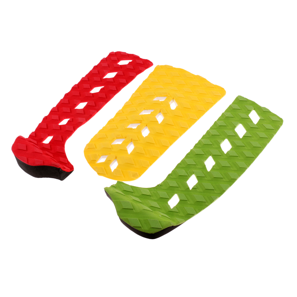 Surfboard Traction Pads - 3 Piece Deck Grips for Surfboard, Paddleboard, Surfing, Skimboarding - Adhesive & Non-slip