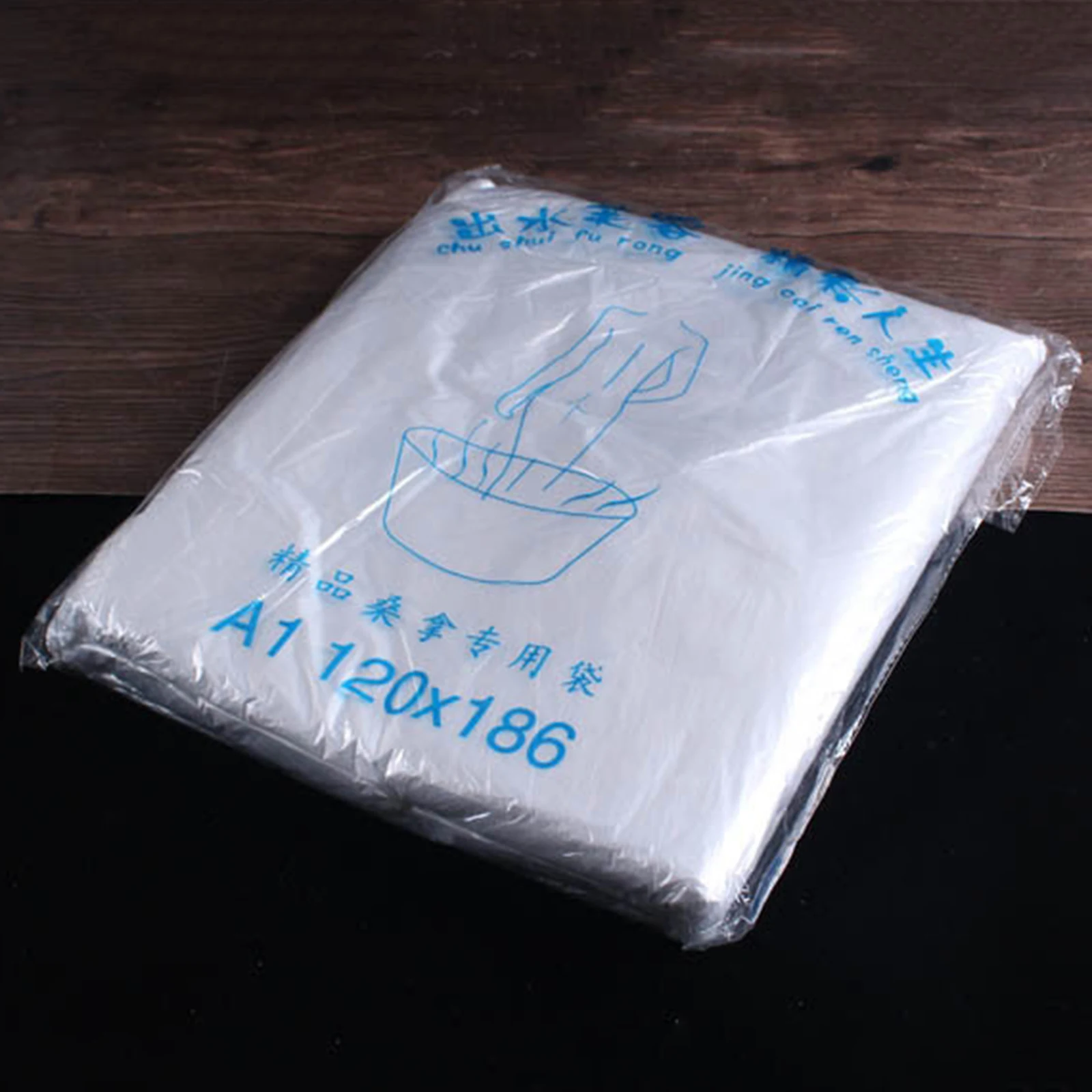 50 Pieces Clear Disposable Bathtub Bag Cover 186x120cm for Traveling Salon