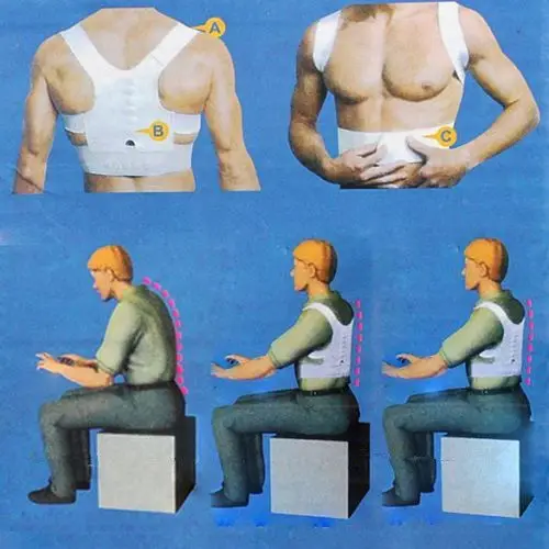 Posture Back Lumbar Shoulder Corrector Support Brace Belt Therapy Band XL