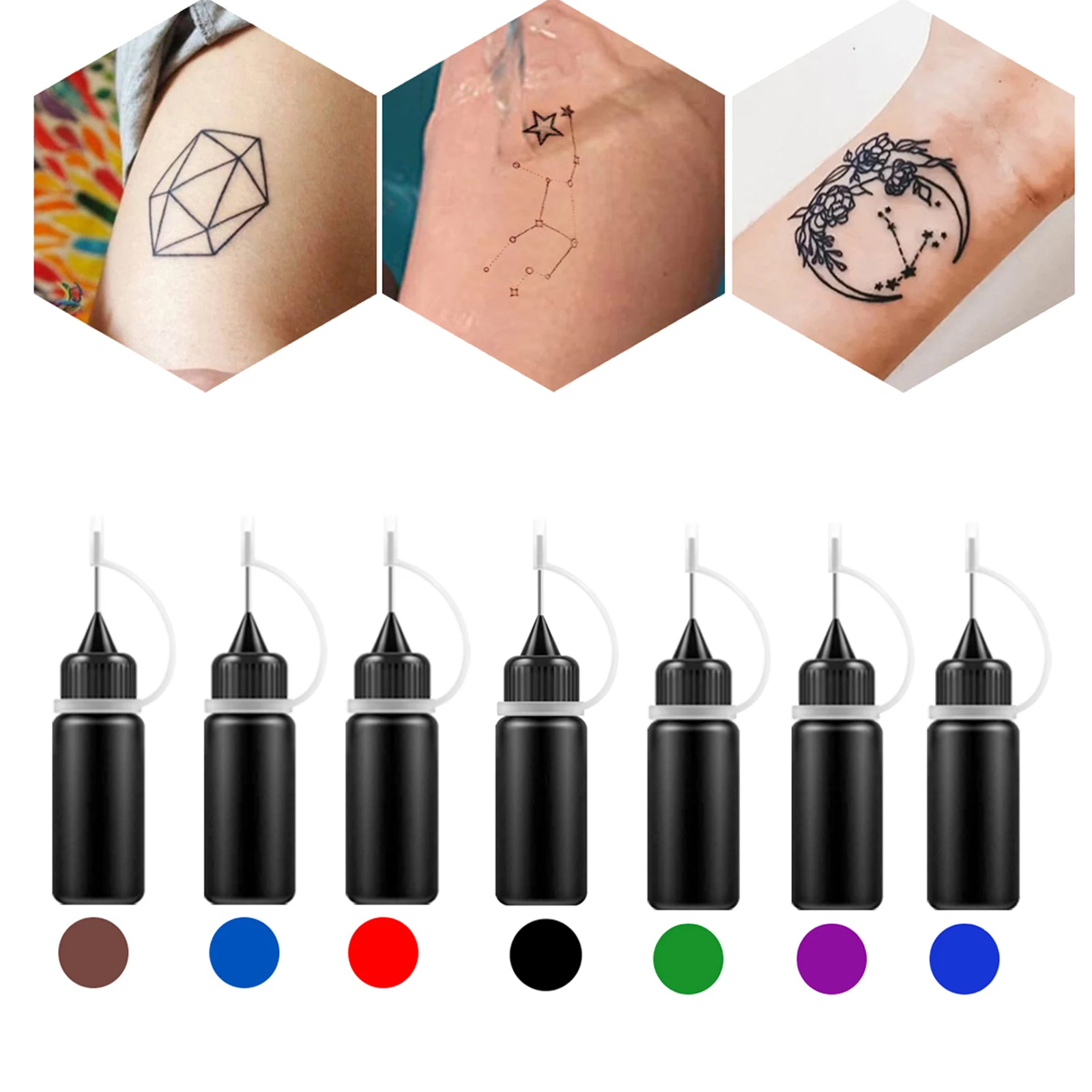 1Kit Temporary Tattoo Kit Semi Permanent Tattoo Paste Fake Tattoos Freehand Ink Body Art Painting Freehand Ink 