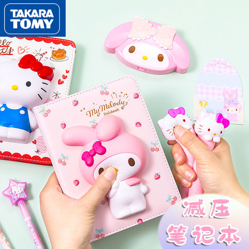 Bonito dos Desenhos Bloco de Notas Takara Tomy Animados Kitty Descompressão Notebook Criativo Mão Ledger Olá 3 kitty descompressão notebook descompressão bloco de notas criativo mão ledger