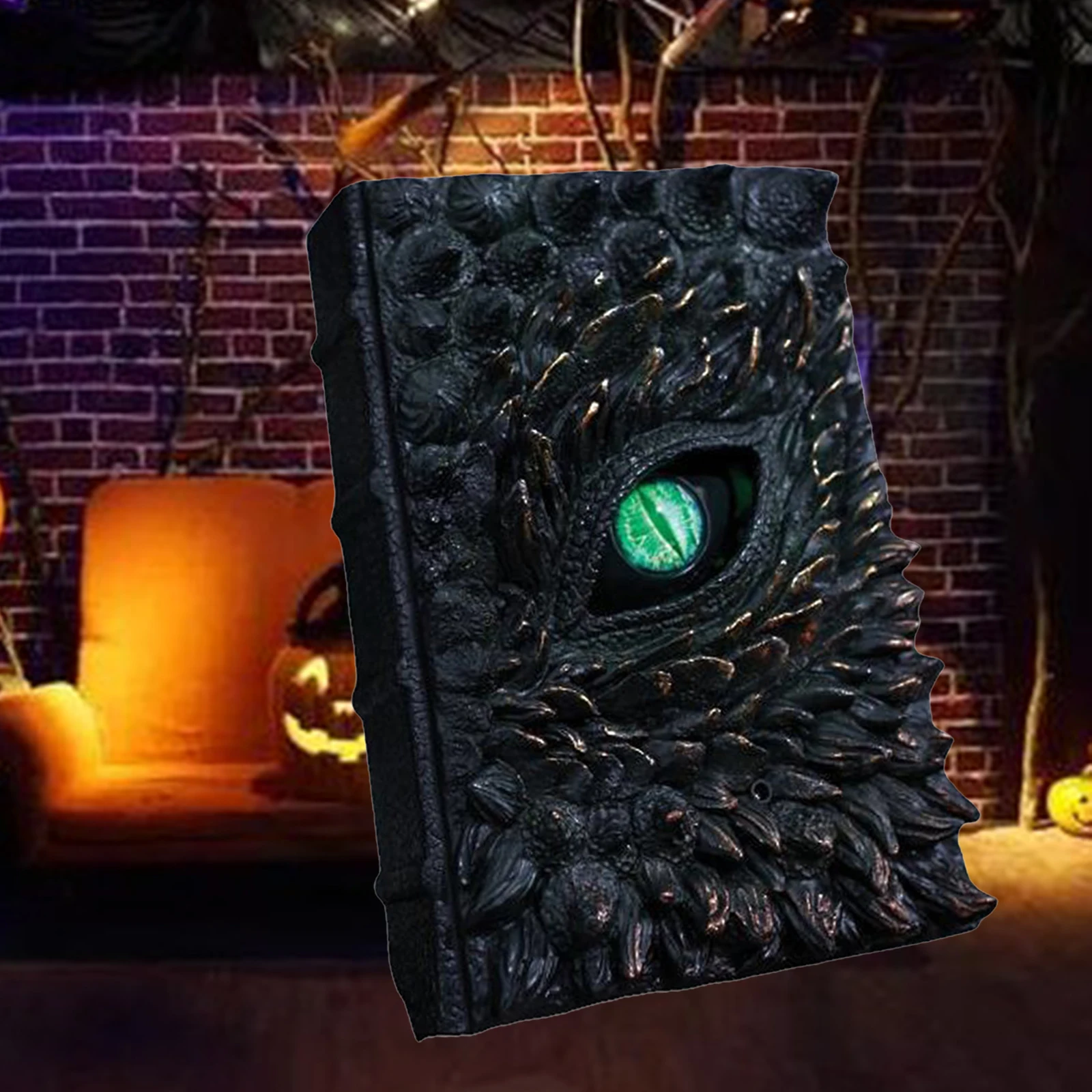 Halloween Demon Eye Figurine, Halloween Theme Gift, Home Decoration and Collectibles, Polyresin Evil Book Ornaments