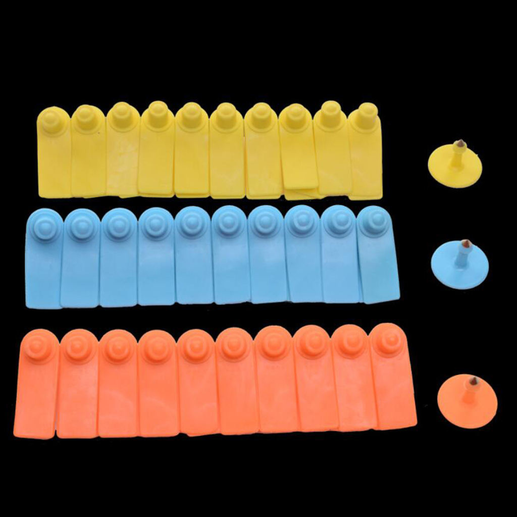 100 Sets Plastic Ear Tag for Goat Sheep Pig Cattle Animal Livestock Tools