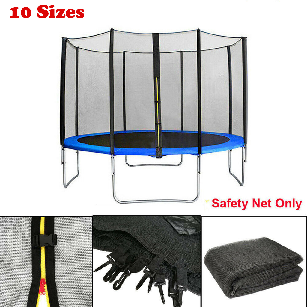 Kids Trampolines Safety Mesh Net Placement Netting 6ft/8ft/10ft-6pole 12/13/14ft