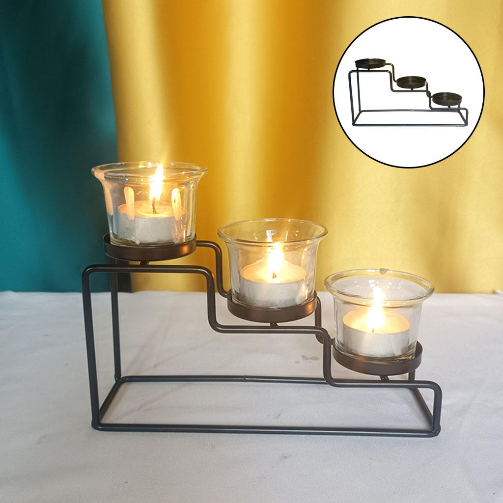 Retro Style Ladder Candle Holder Iron Tea Light Candlestick Decorative Centerpieces Desktop Dinner Christmas