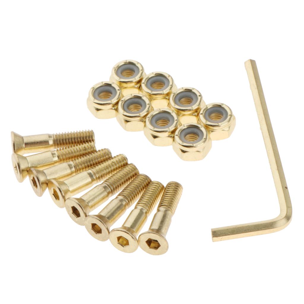 Pack of 8Set/Pcs Skateboard Longboard Hardware Screws Mounting Bolts & Nuts Set