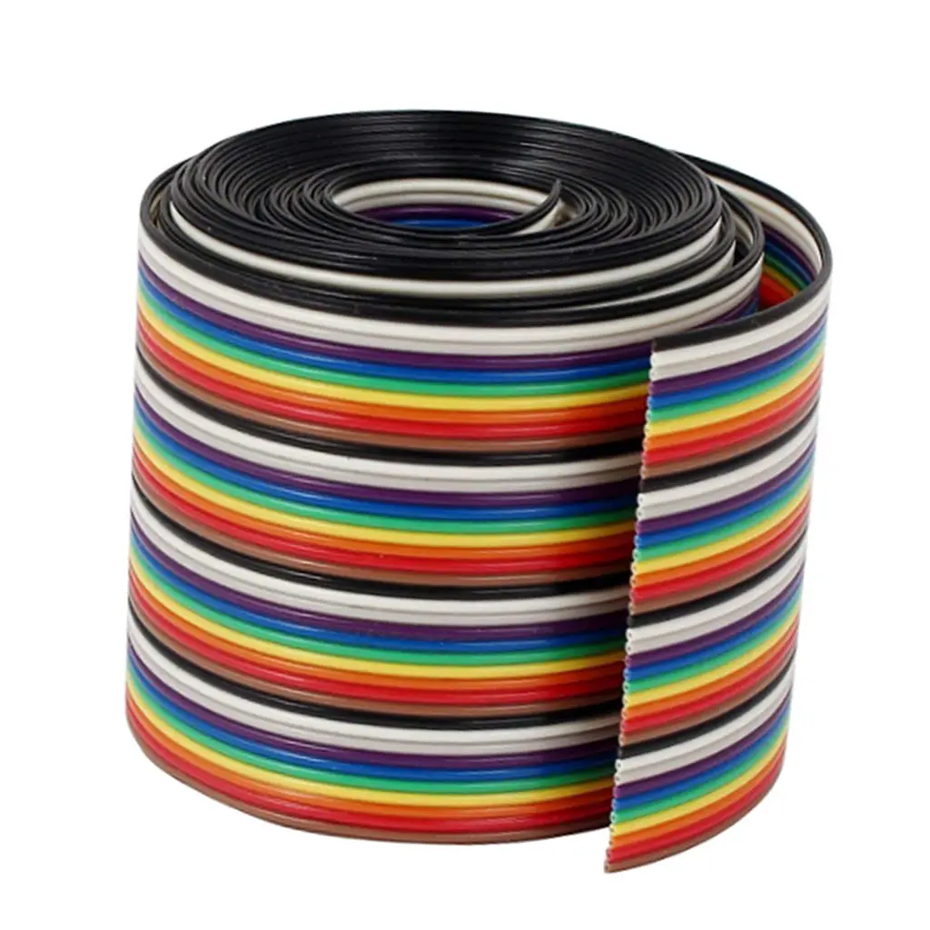 1M 40 Pin 1.17mm Rainbow Color Flat Ribbon Cable Wire Rainbow Cable New