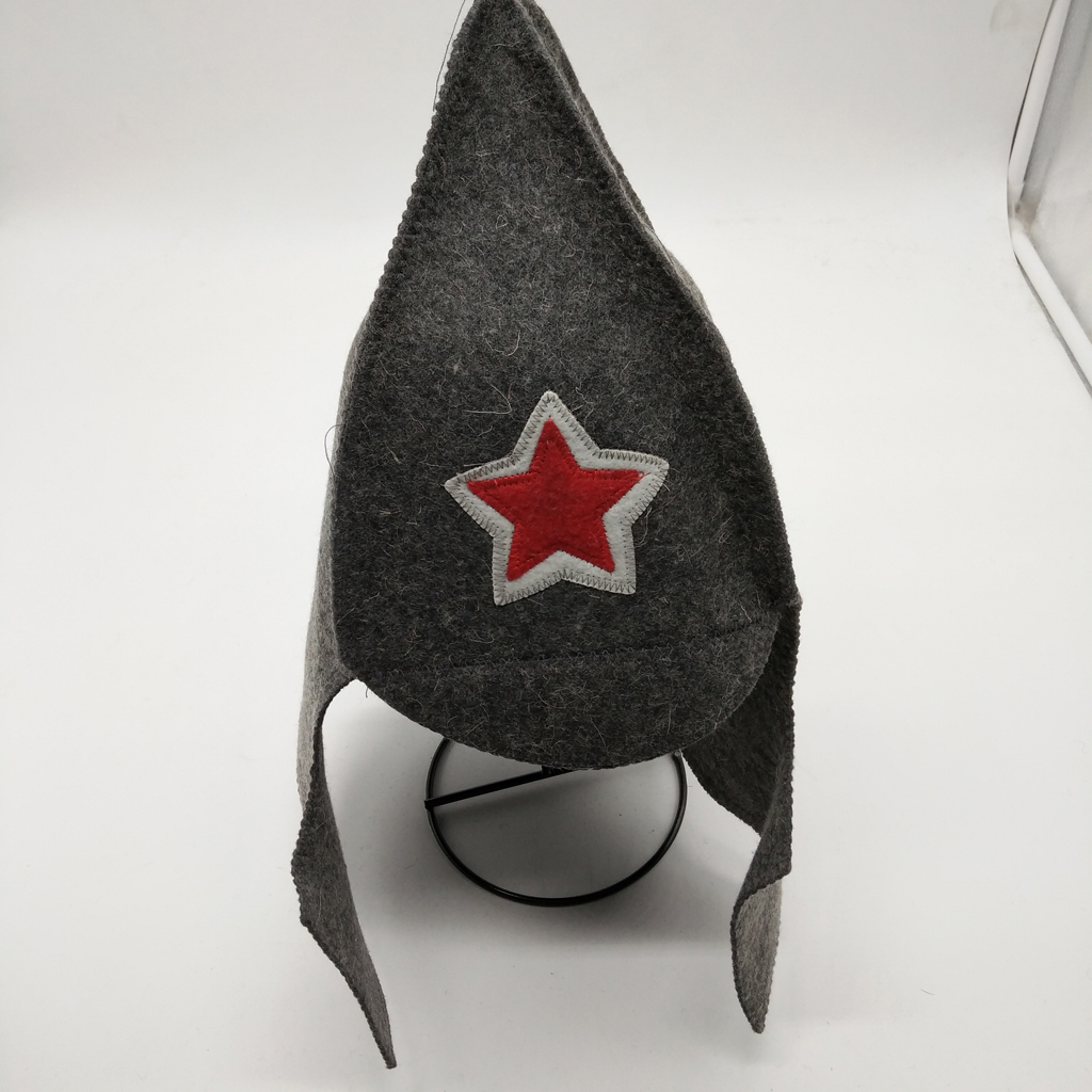 100% Wool Felt Sauna Hat Russian Banya Cap Embroidered Head Protection