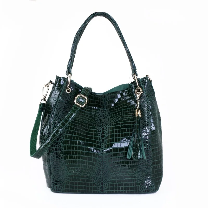 High Quality Women Genuine Leather Handbags Large Capacity Ladies Serpentine Shoulder Bags Designer Female Tote Messenger Bag