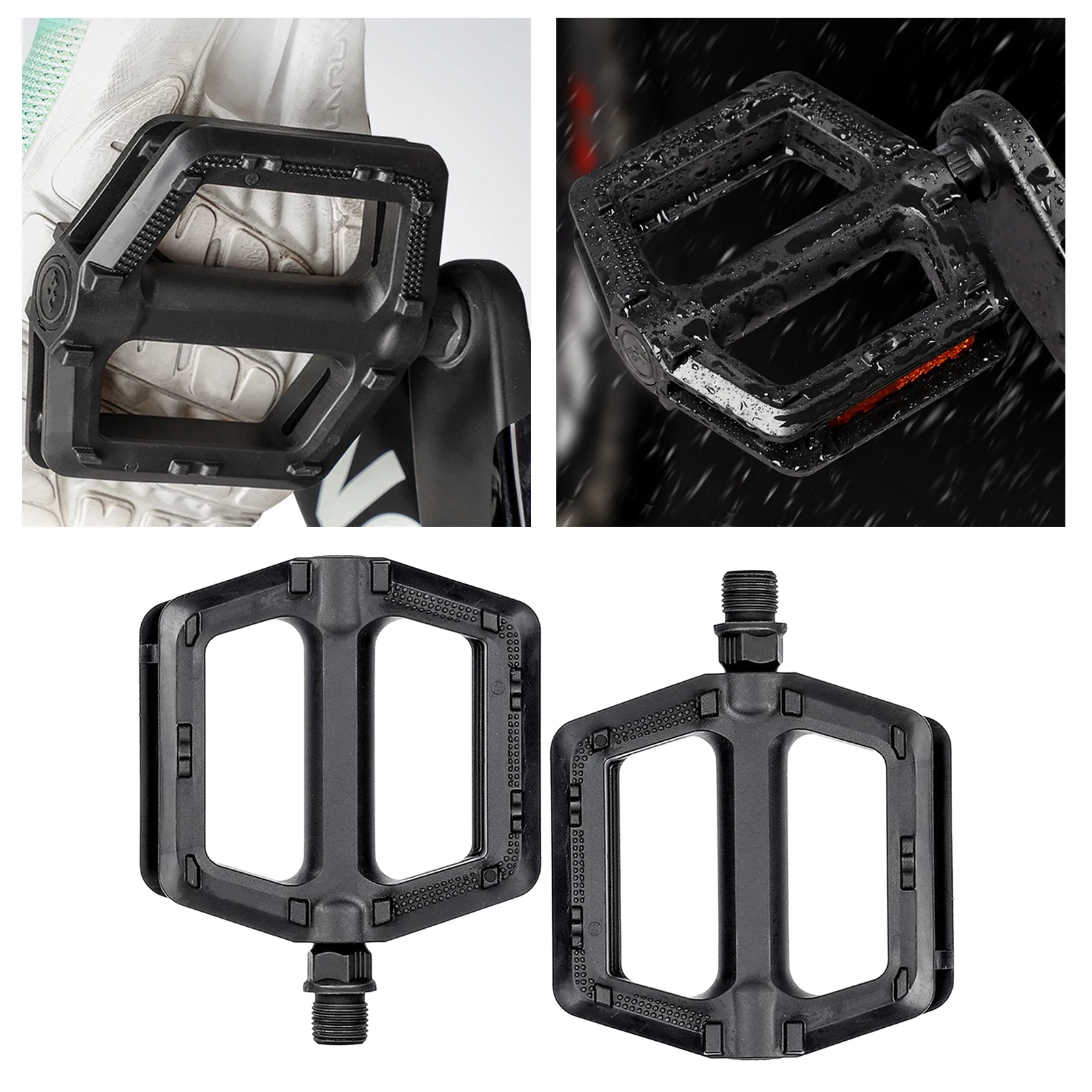 1 Pair High Quality Portable MTB Bike Bicycle Pedals Plastic Road Bike DU Bearing Pedals Cycling Mountain Bike Parts