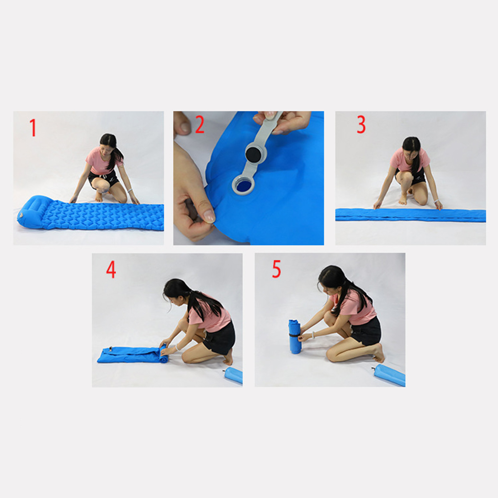 Camping Inflatable Sleeping Pad Tent Mat Travel Air Mattress Outdoor Hiking Picnic Backpacking Air Bed Folding Cushion Bed