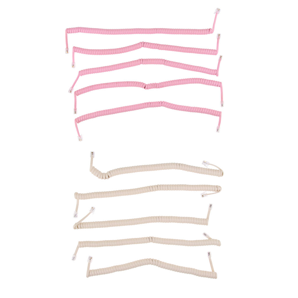 Telephone Handset Cord Cable Spiral Coiled Length 0.82 To 6.56ft