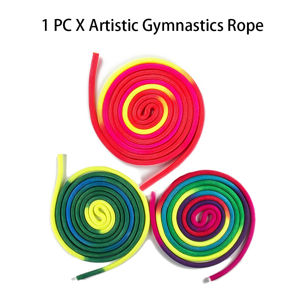 Competition Yoga Indoor Outdoor Training Rainbow Colour Polyester Exercise Fitness Artistic Gymnastics Jump Rope For Sports