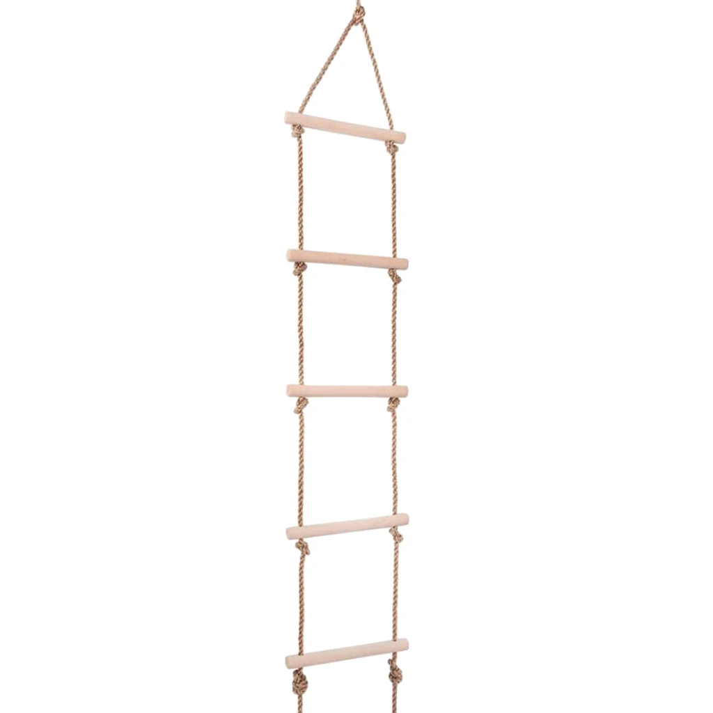 Tree Rope Playground Outdoor Indoor Ladder Climbing 5 Wooden Step