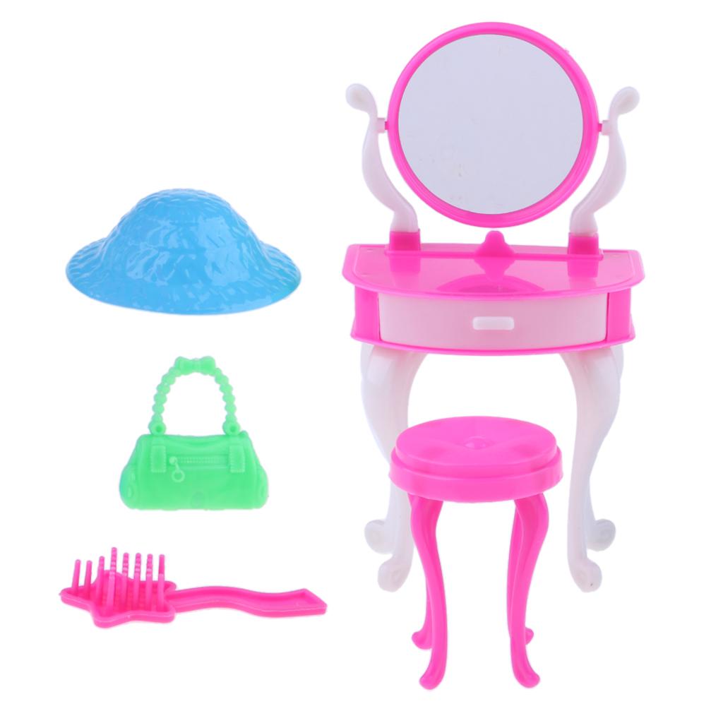 Girl Dream Wonderful Doll Dresser Set Makeup Chair + Table with Accessories