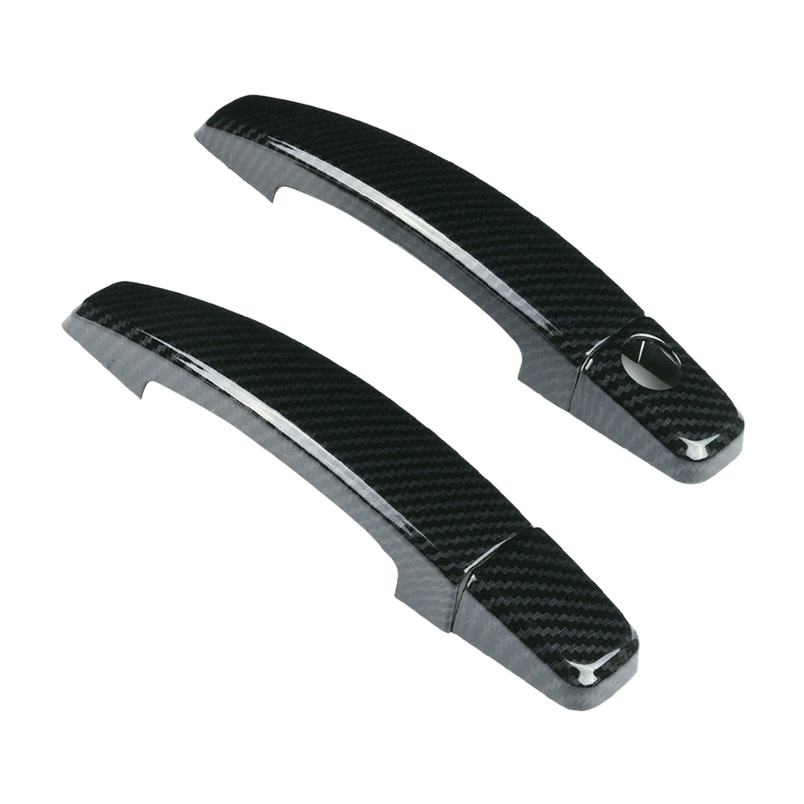 Glossy Carbon Fiber Texture Door Handle Covers for Chevrolet Camaro 2010-2015 Driver + Passenger Side