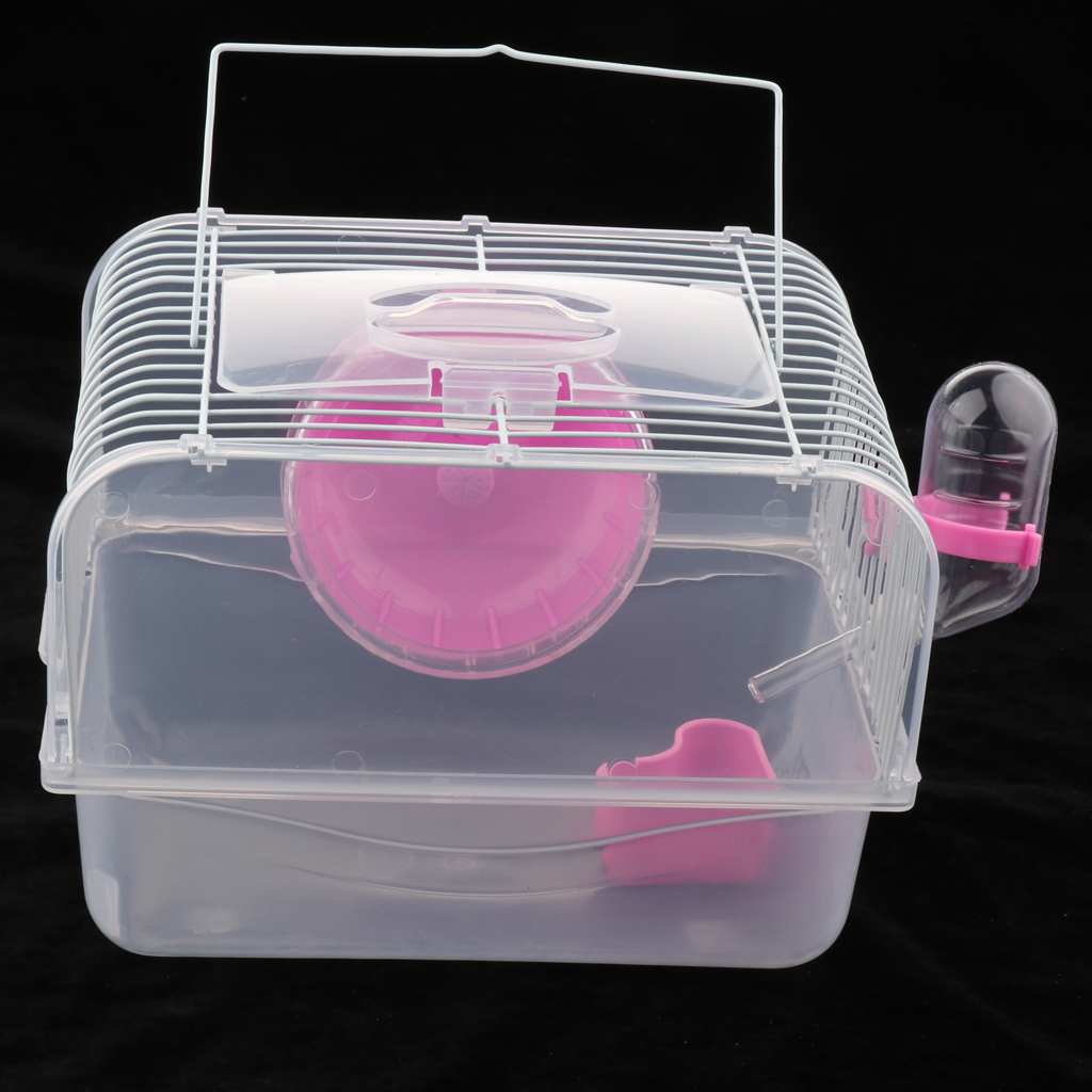 Small Hamster House Cage with Accessories, Water Bottle Feeding Bowl With Heel, Plastic
