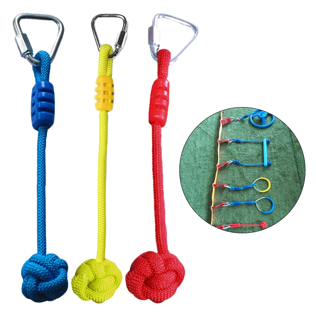 Backyard Line Hanging Obstacle Course Accessories for Kids - Slackline Fists, Swing Climbing Monkey Fist