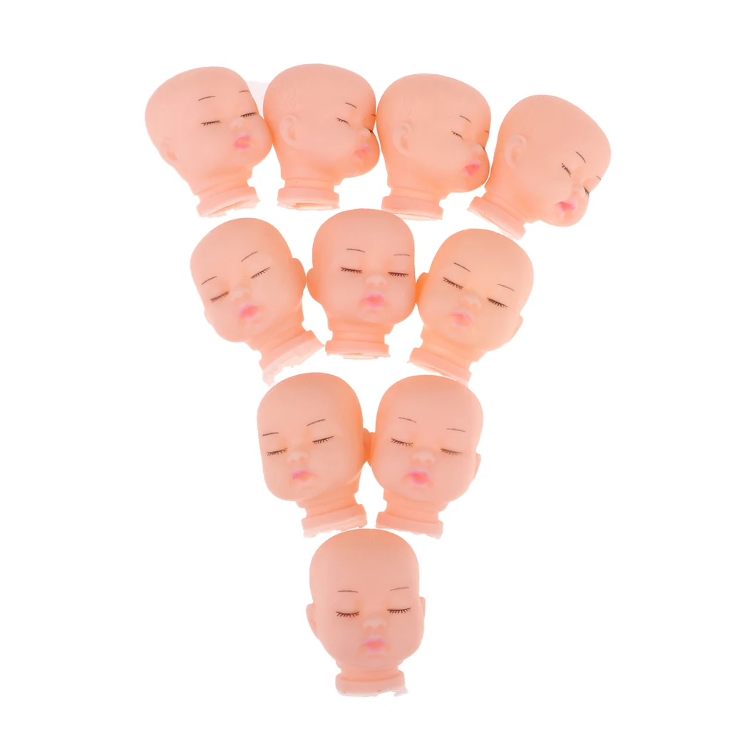 10 Pièces bébé têtes forme chauve Sculpt pour miniature poupée 