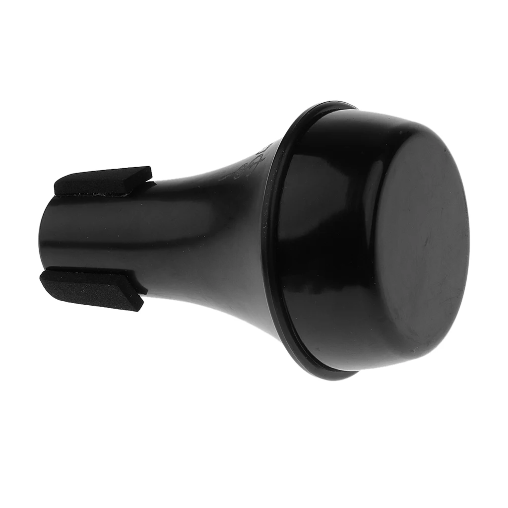 Tooyful  Practice Trumpet Straight Mute Plastic for Musical Instrument Silencer Black