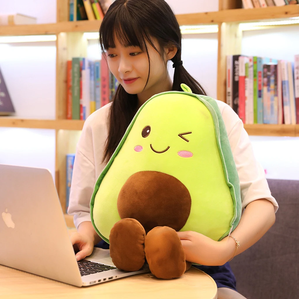 Cartoon Kawaii Stuffed Avocado Fruit Plush Doll Sofa Pillow Home Decor 45cm