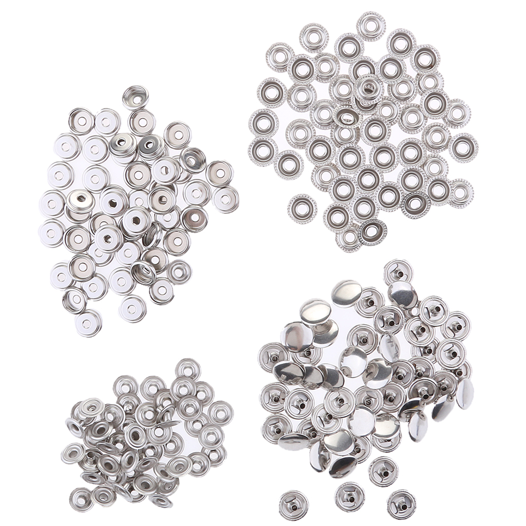100Pcs Stainless Steel Marine Boat Canvas Fastener Press Stud  Snap