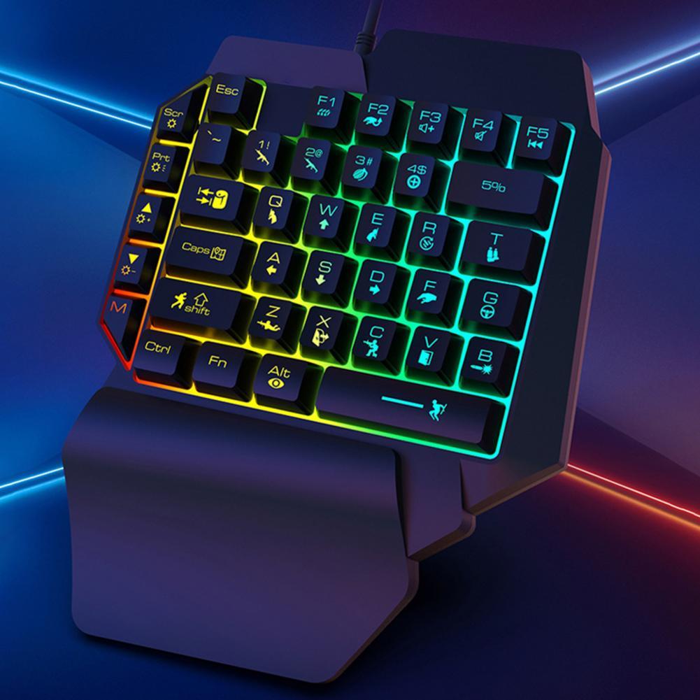 Игровая мембранная клавиатура для одной руки, 39 клавиш, Игровая клавиатура  RGB, Механическая игровая клавиатура для одной руки для ПК и ноутбука |  AliExpress