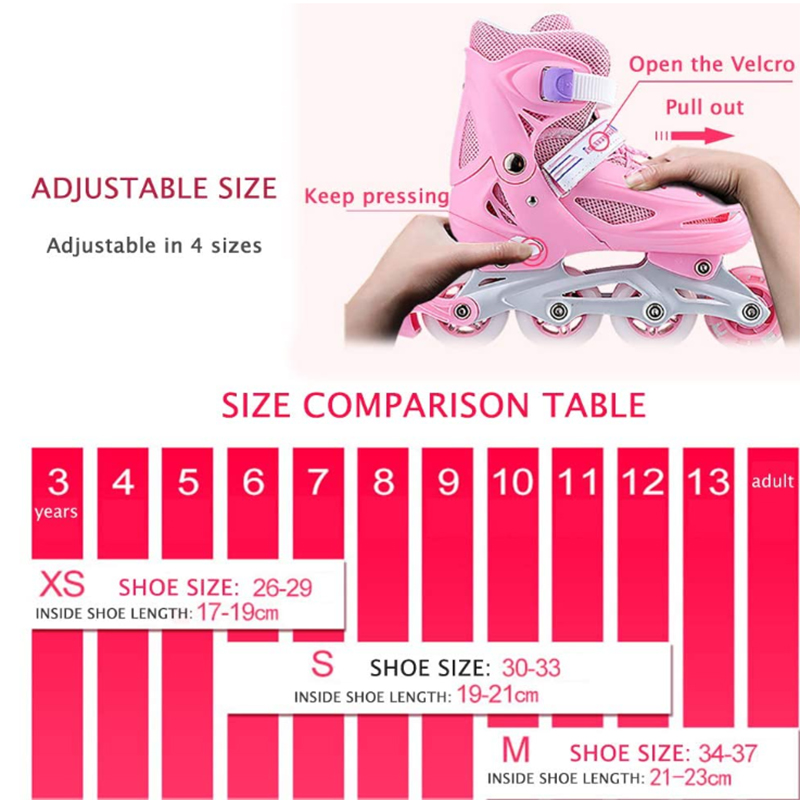 2021 Girls Kids Roller Skates Pvc Skating Shoes Sliding Quad Sneakers 4 Wheels 2 Row Line Outdoor Gym Sports Skate Shoes Patines