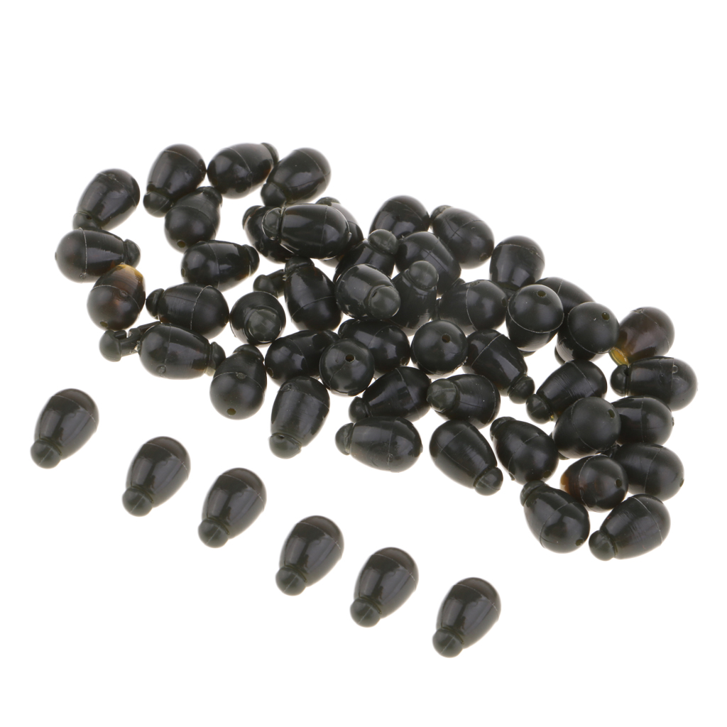 50x Plastic Quick Change Beads Method Feeder Fishing Bead for Carp Durable, Lightweight, Dark Green