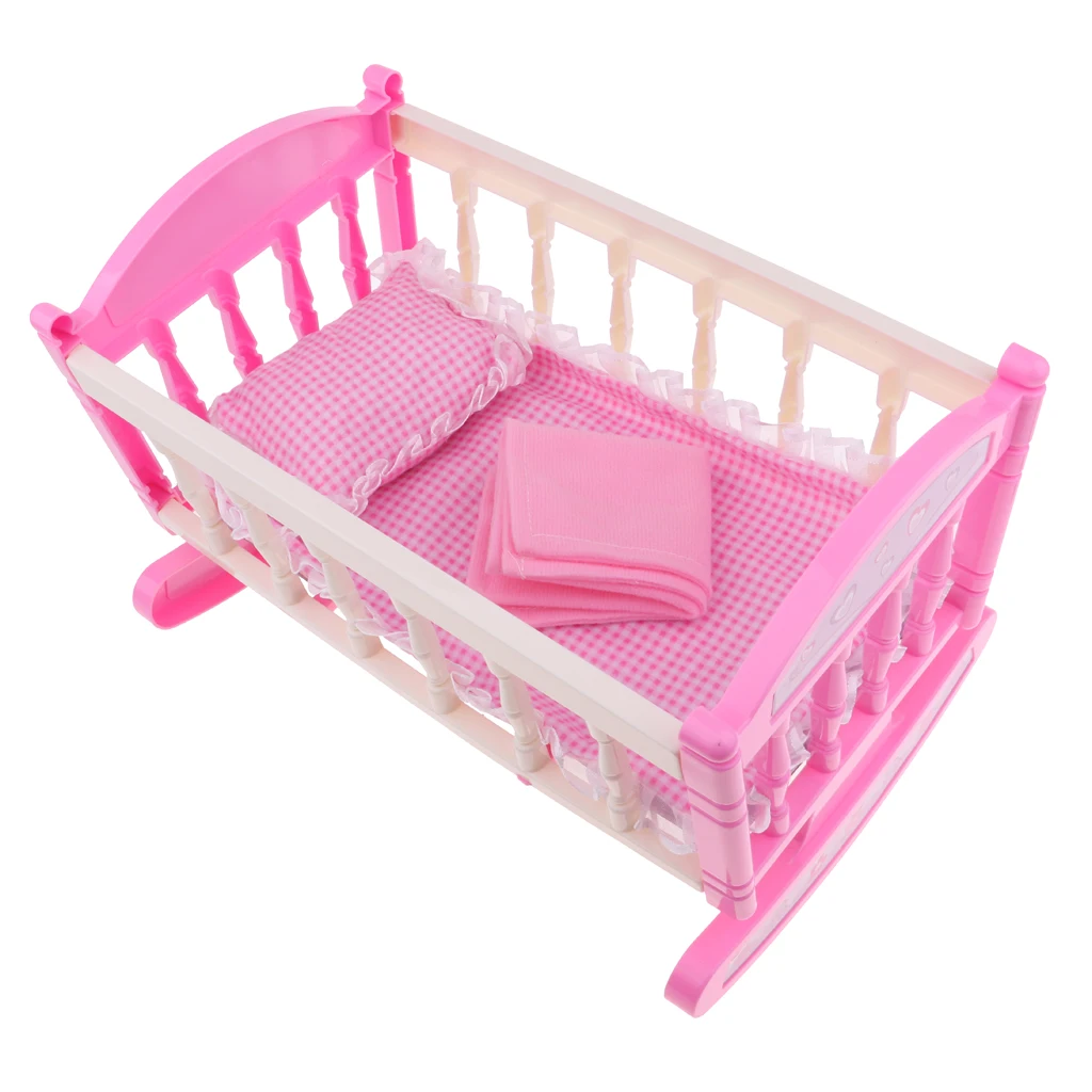 Princess Baby Doll Crib Bed - for 9-11inch Reborn Doll for Mellchan Doll - Kids