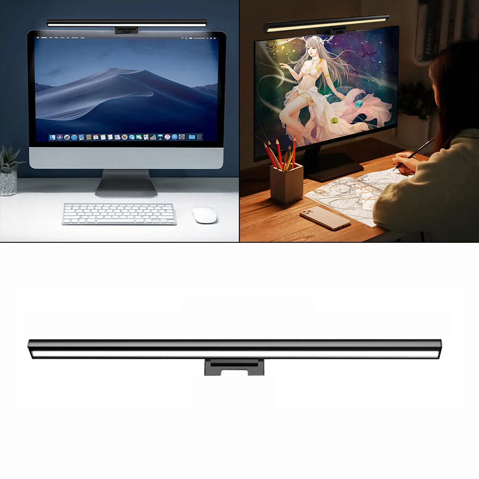 Screen Monitor Light Bar E-Reading LED Task Lamp Adjustable Brightness Color for Eye Caring No Screen for Computer Laptop